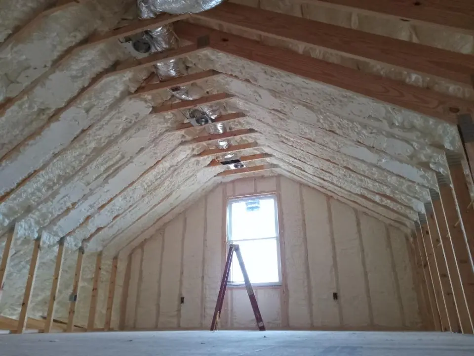 Spray foam roofing application for Crawl Space Insulation project in Savage